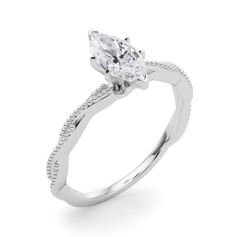 Anastasia Twisted Vine Marquise Diamond Solitaire Engagement Ring-VIRABYANI